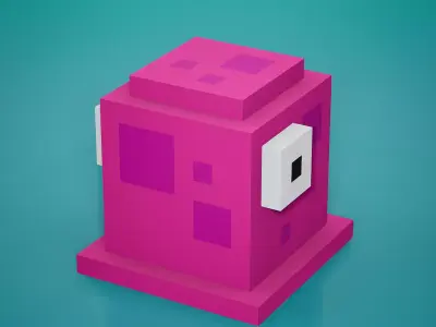 Voxel - Purple Goo Low-poly 3D model