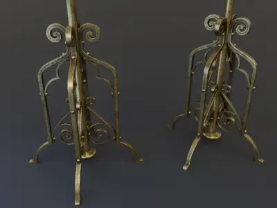 Floor Standing Candle Holder Low-poly 3D model