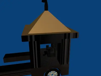 Low-Poly Chariot For Game Engine Low-poly 3D model