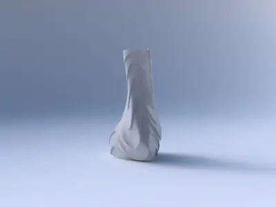 Vase twist puffy triangle with horizontal wavy inverted layers 3D print model