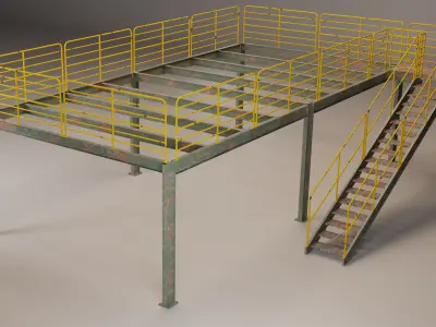 Steel Structural Mezzanine 3D model