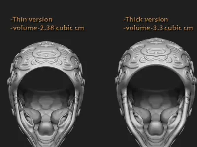 Skull ring jewelry for Bikers vol12 3D print model