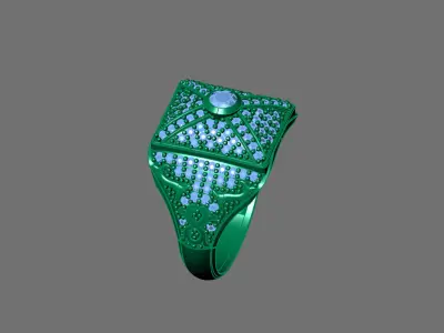 Gents Rings Diamond Men Ring STL 3DM 3D ready print model 3D print model