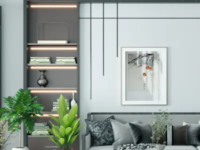 Chinese New living room style 3D model