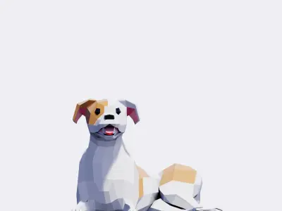 Jack Russell Terrier Dogs Low-poly 3D model