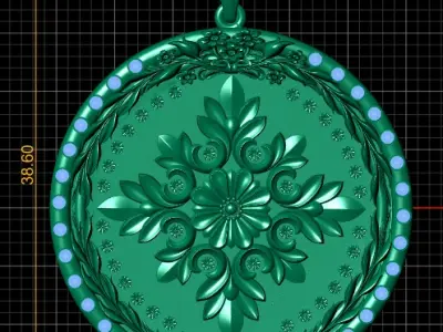 LUXURY FLOWER COIN PENDANT 3D PRINTABLE MODEL 3D print model