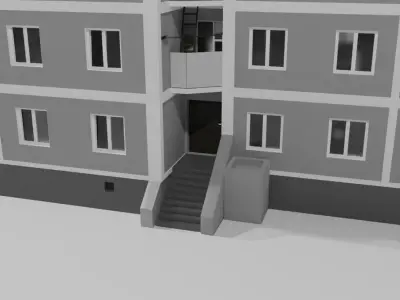 Low-poly Soveskysoviet house Low-poly 3D model