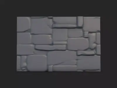 Bleached Stone Wall Construction 3D model