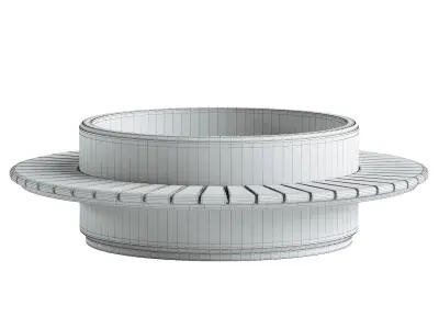 ROUND PLANTER BENCH 92 3D model