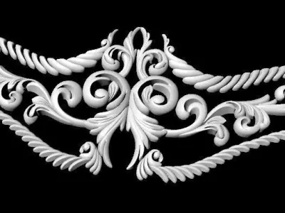 Central decor ornament for furniture 3D model 1026