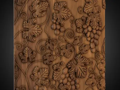 3d wall 01 grapes 3D model