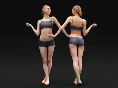 Scan woman sport 18 Low-poly 3D model