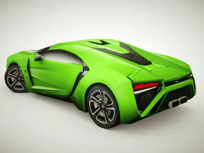 Generic Supercar v8 multicolors Low-poly 3D model