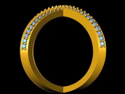 ladies Diamond Ring 3D print model 9