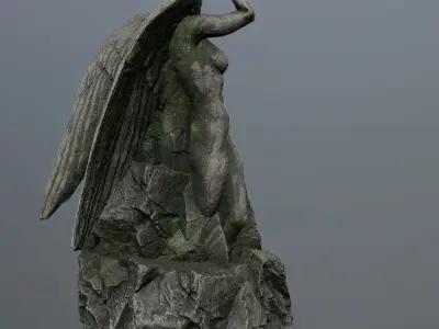 woman statue 2 Low-poly 3D model