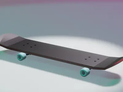 skateboard low-poly Low-poly 3D model
