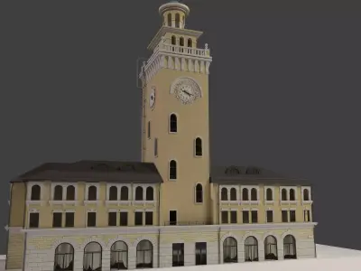 the clock tower in Sochi 3D model