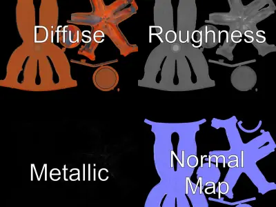 Stylish Cylindrical Lantern Model Pack for Rendering Low-poly 3D model