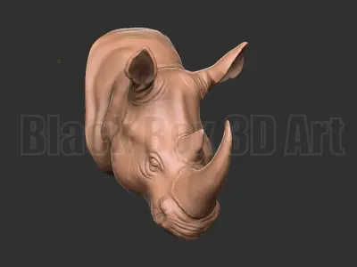 3d model Wall Rhino Head decoration statue 3D print model