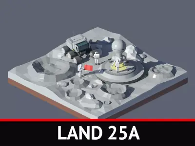 land 25A Low-poly 3D model