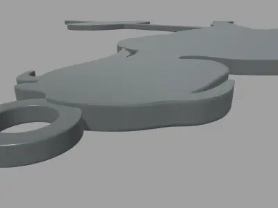 Deadlift Key Ring Chain 01 Low-poly 3D model