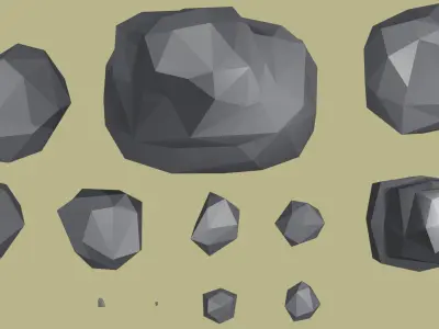 Rocks polygonal Free low-poly 3D model