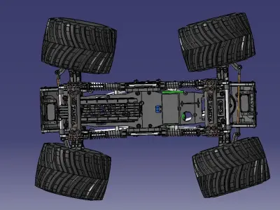 RC Bigfoot SUV chassis 3D model