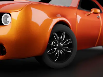 Dodge-challenger exterior Low-poly 3D model