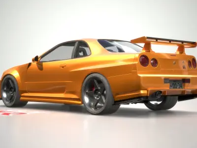 Nissan Skyline R34 GT-R Low-poly 3D model