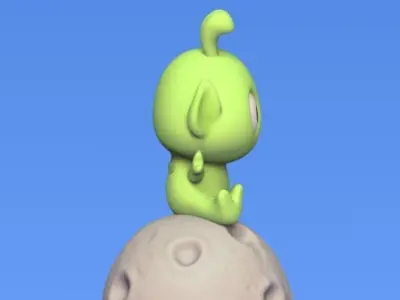 Alien on Moon 3D print model