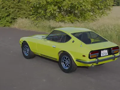 Datsun 240Z with detailed interior Low-poly 3D model