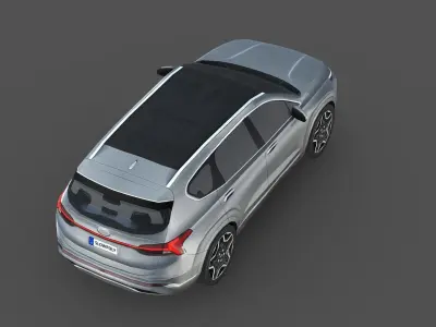 Hyundai Santa Fe 2021 Low-poly 3D model