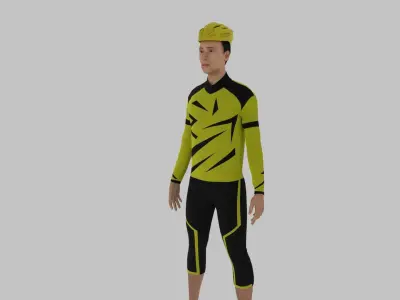 Cyclist Character Low-poly 3D model