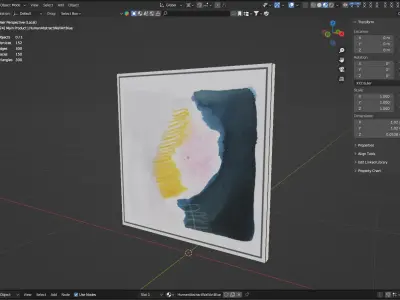 Human Abstract Wall Art Blue Low-poly 3D model