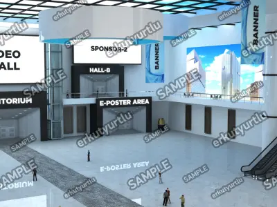 Virtual e-Congress Online Event Lobby 002 3D model