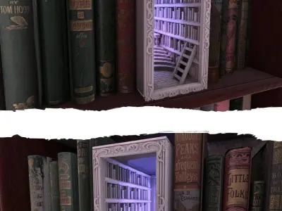 Library Booknook 3D print model