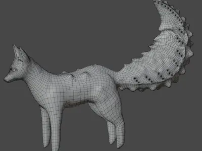 Toxic fox Low-poly 3D model