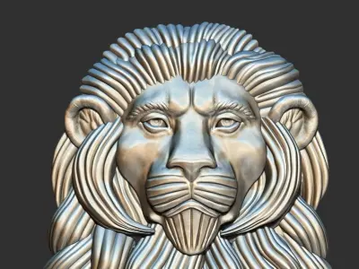 LION BAS RELIEF 3D PRINT MODEL CNC  3D print model
