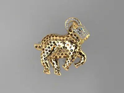 Goat Pendant p12 3D print model