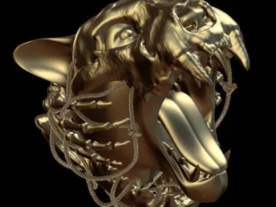 Tiger head 3D model buy