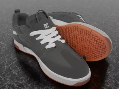 DC LEGACY 3D SHOES - BROWN - BLACK Low-poly 3D model