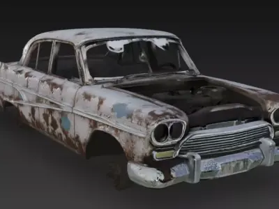 Old Rugged Car 3D model