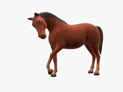 Horse animated Low-poly 3D model
