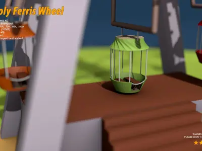 Ferris Wheel Low-poly 3D model