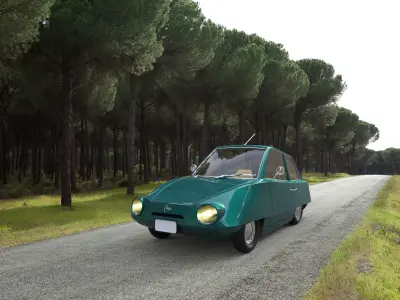 Old Mini Car Design 3D model