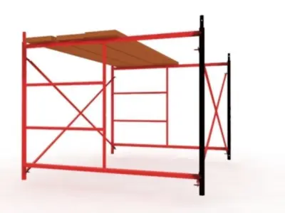 scaffolding frame with wooden top 3D model