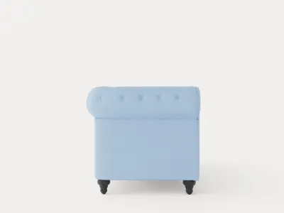 Chesterfield Luxury Velvet Sofa 3 Seater Low-poly 3D model