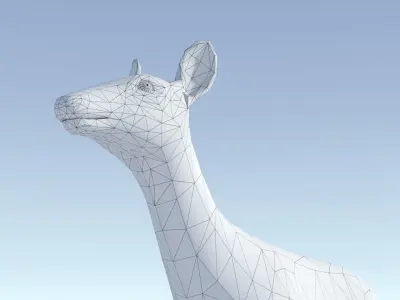 Low-poly Animated Deer Low-poly 3D model