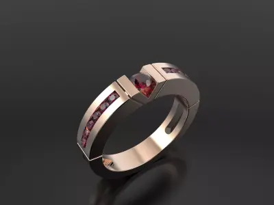 Diamond set ring 3D print model purchase