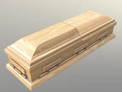 Casket oak wood - Unity - HDRP - UE4 Low-poly 3D model